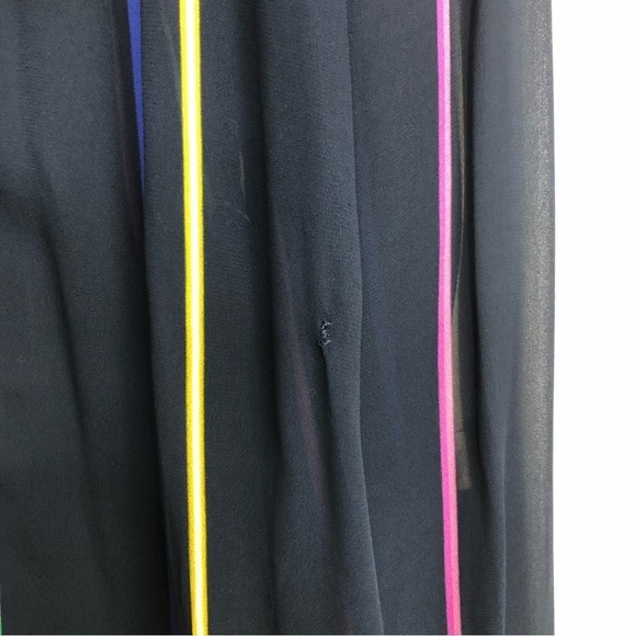 DEREK Lamb 10 Crosby Navy blue striped button-down sheer shirt - Picture 4 of 11